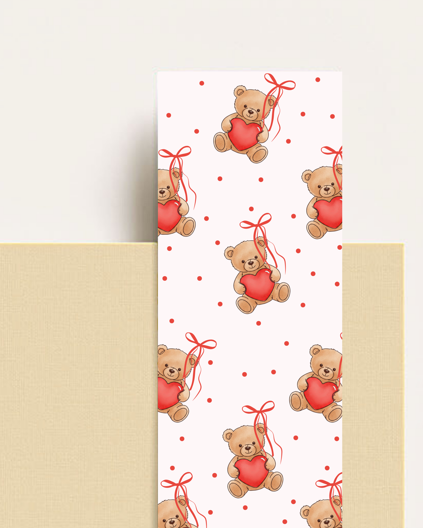Red Teddy Heart Bookmark