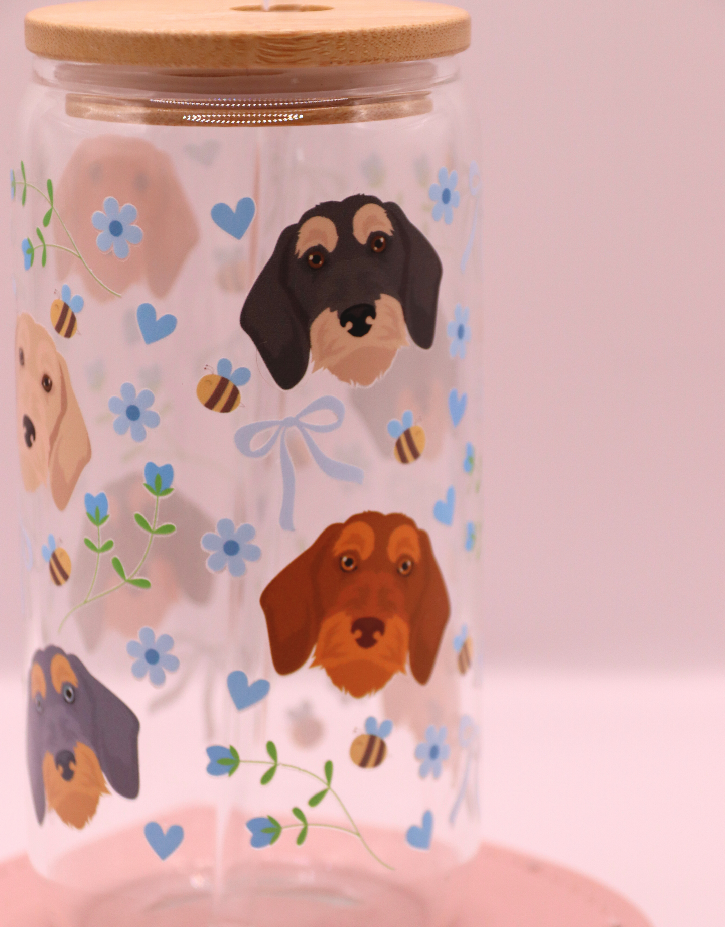 Wirehaired Dachshund Blue Bee Bows