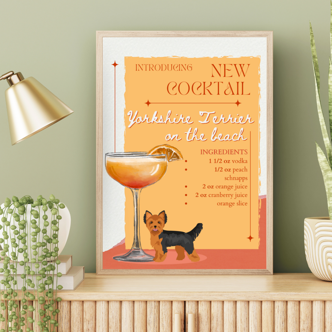 Yorkshire Terrier On The Beach Poster