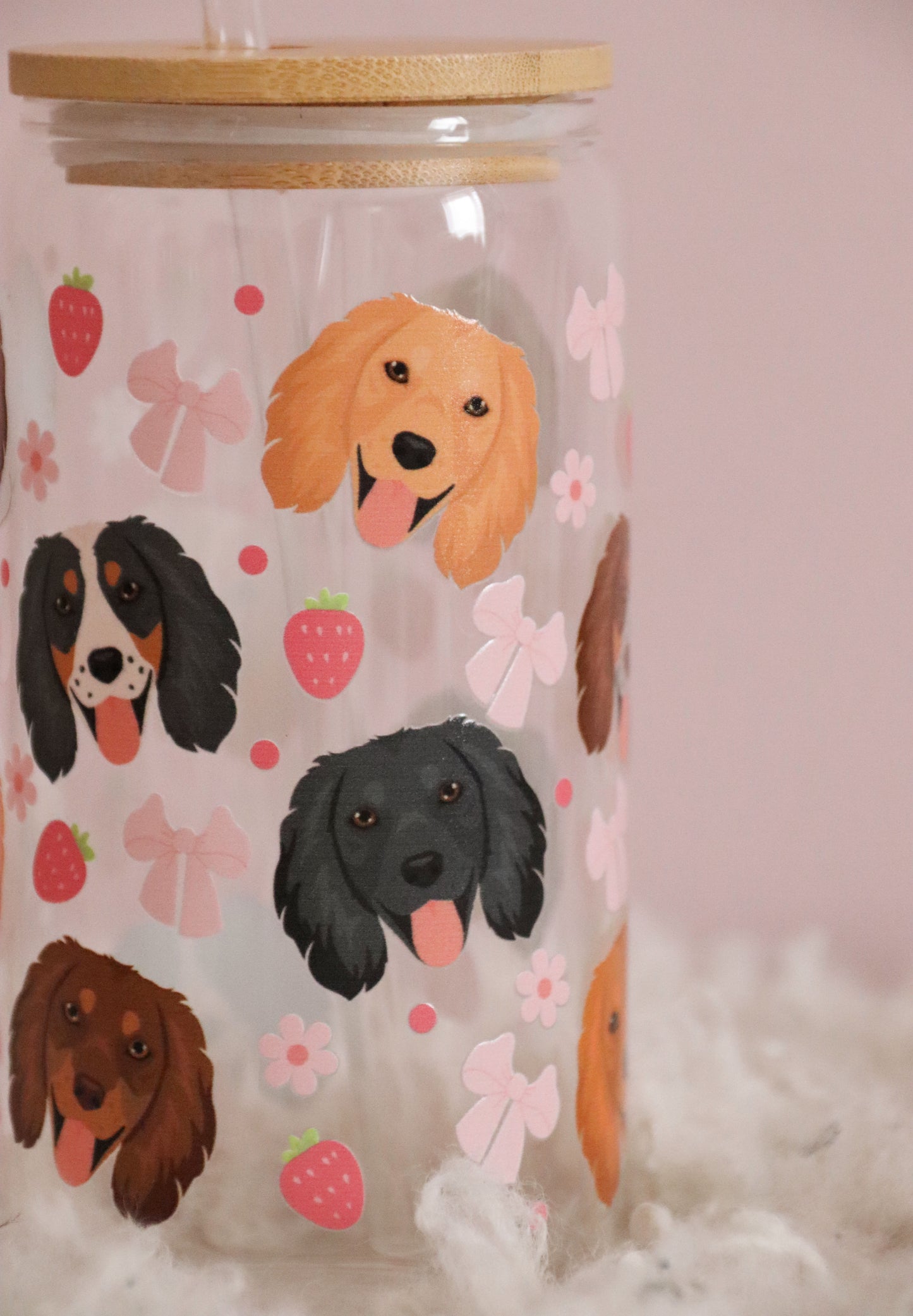 Cocker Spaniel Strawberry Pink Bows