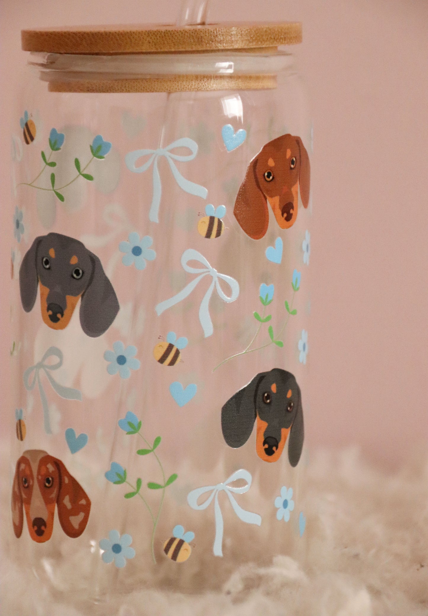Dachshund Blue Bee Bows