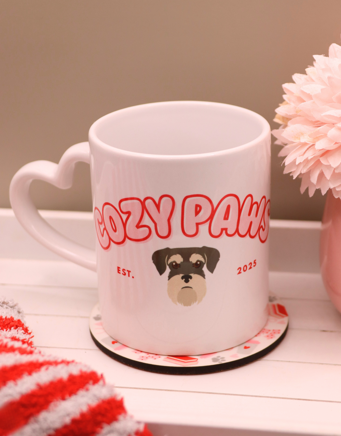 Red Custom Cozy Paws Mug