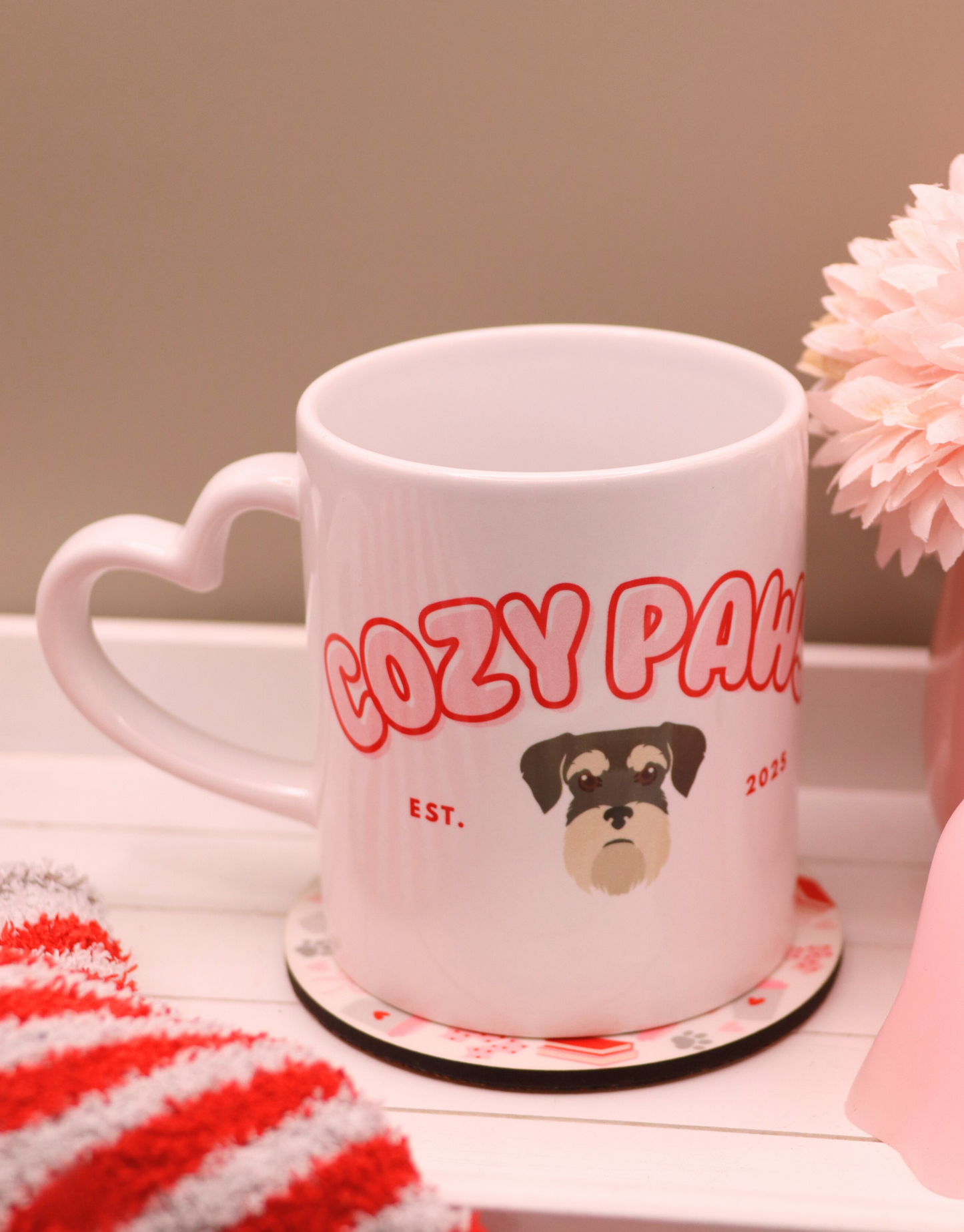 Red Custom Cozy Paws Mug