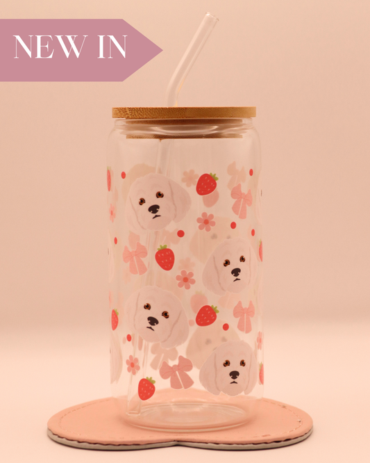 Maltese Pink Strawberry Bows