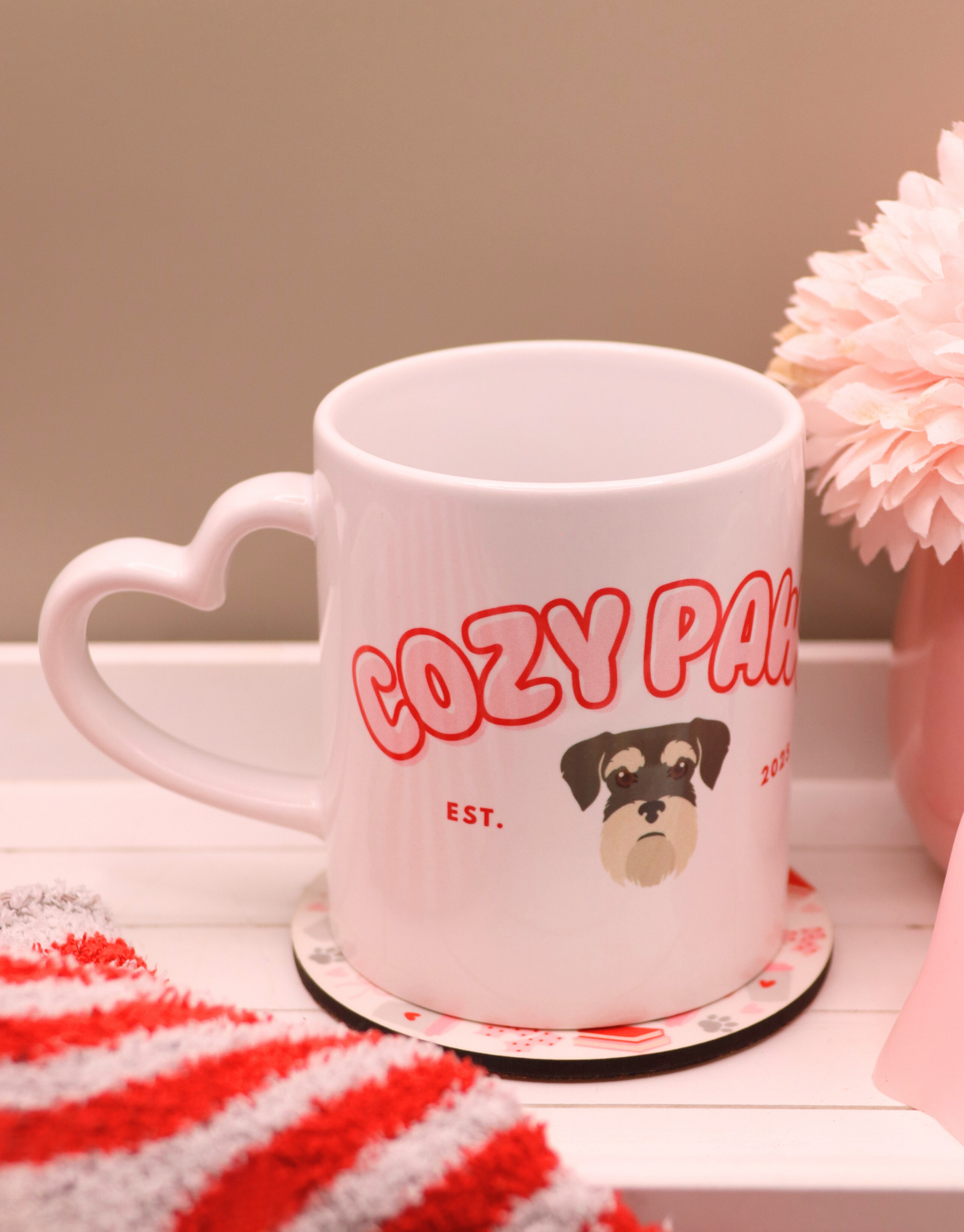 Red Custom Cozy Paws Mug