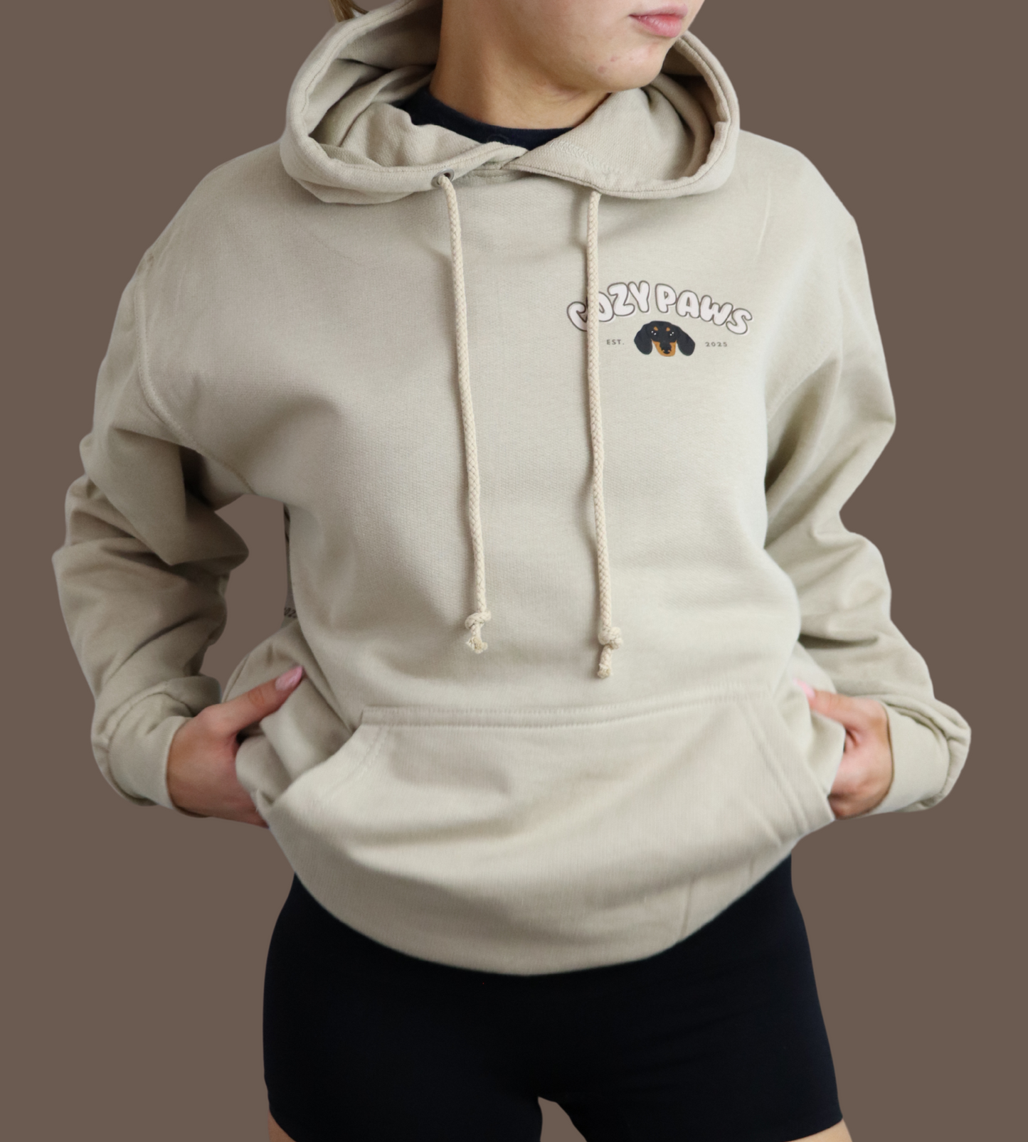 Beige Custom Cozy Paws Hoodie