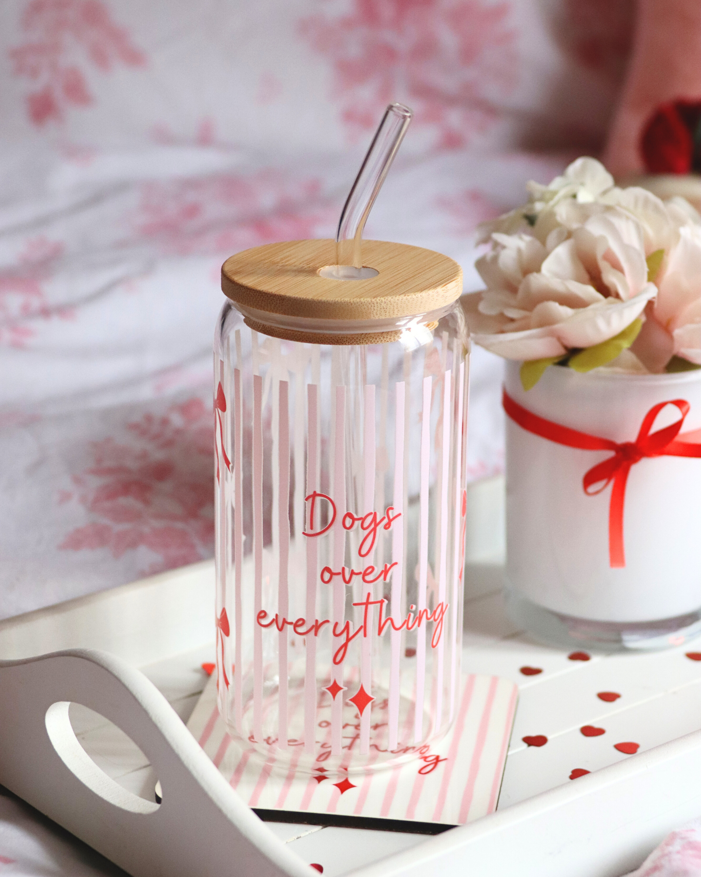 Dogs Over Everything Bamboo Glass Cup