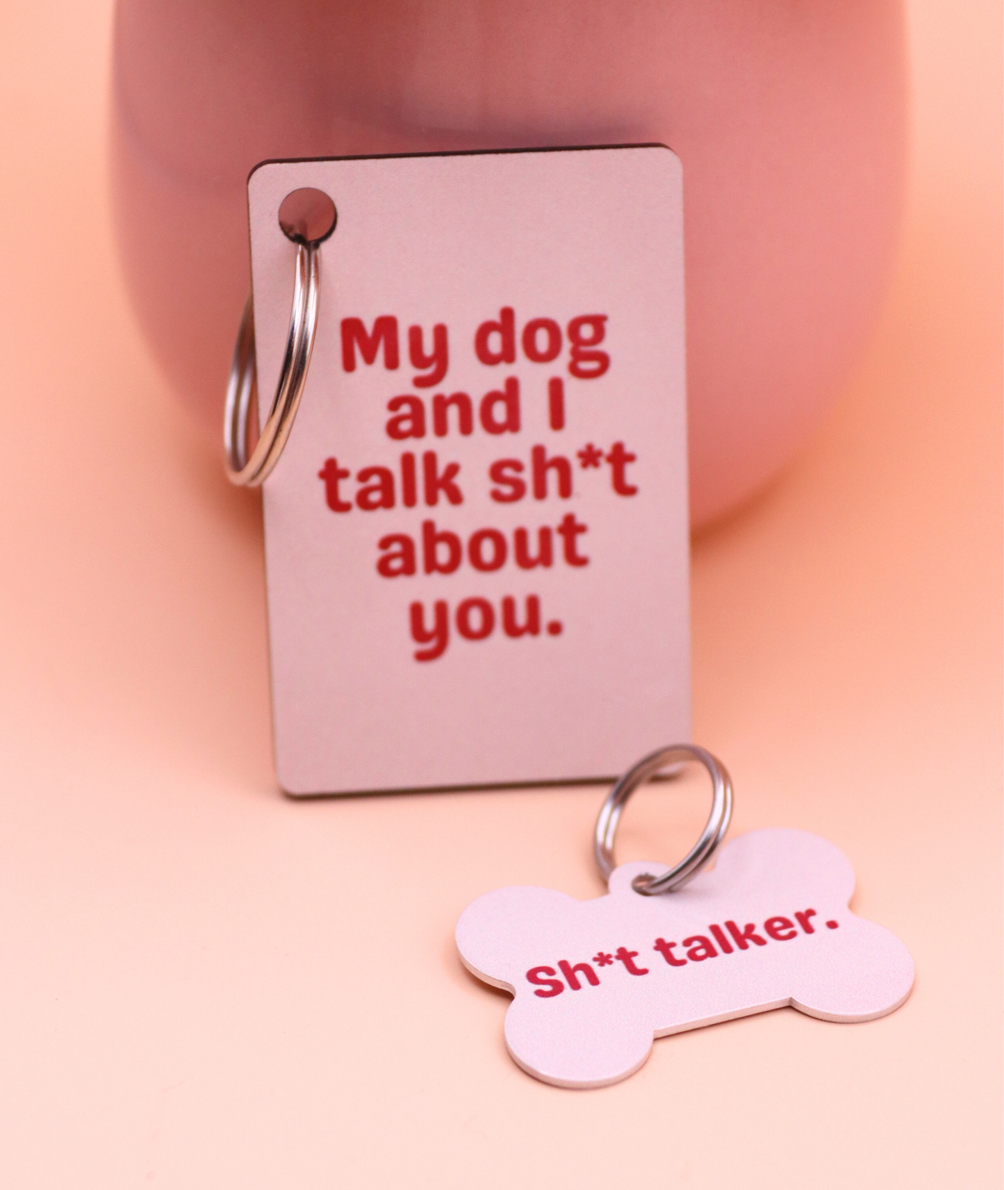Me And My Dog Talk Sh*t About You - Keyring & Dog Tag Set