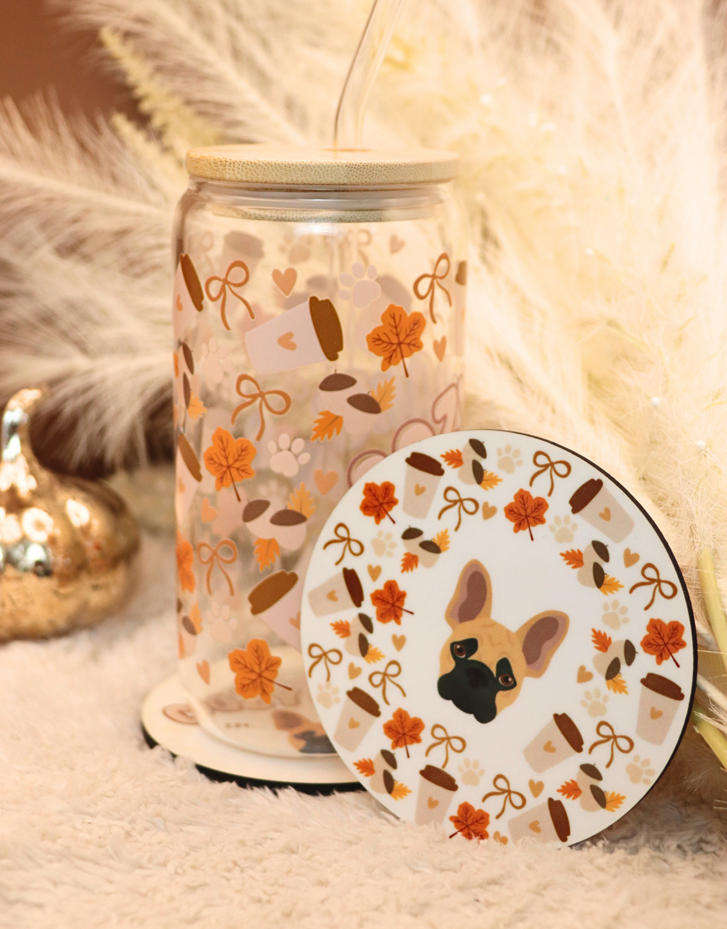 Brown Custom Cozy Paws Coaster