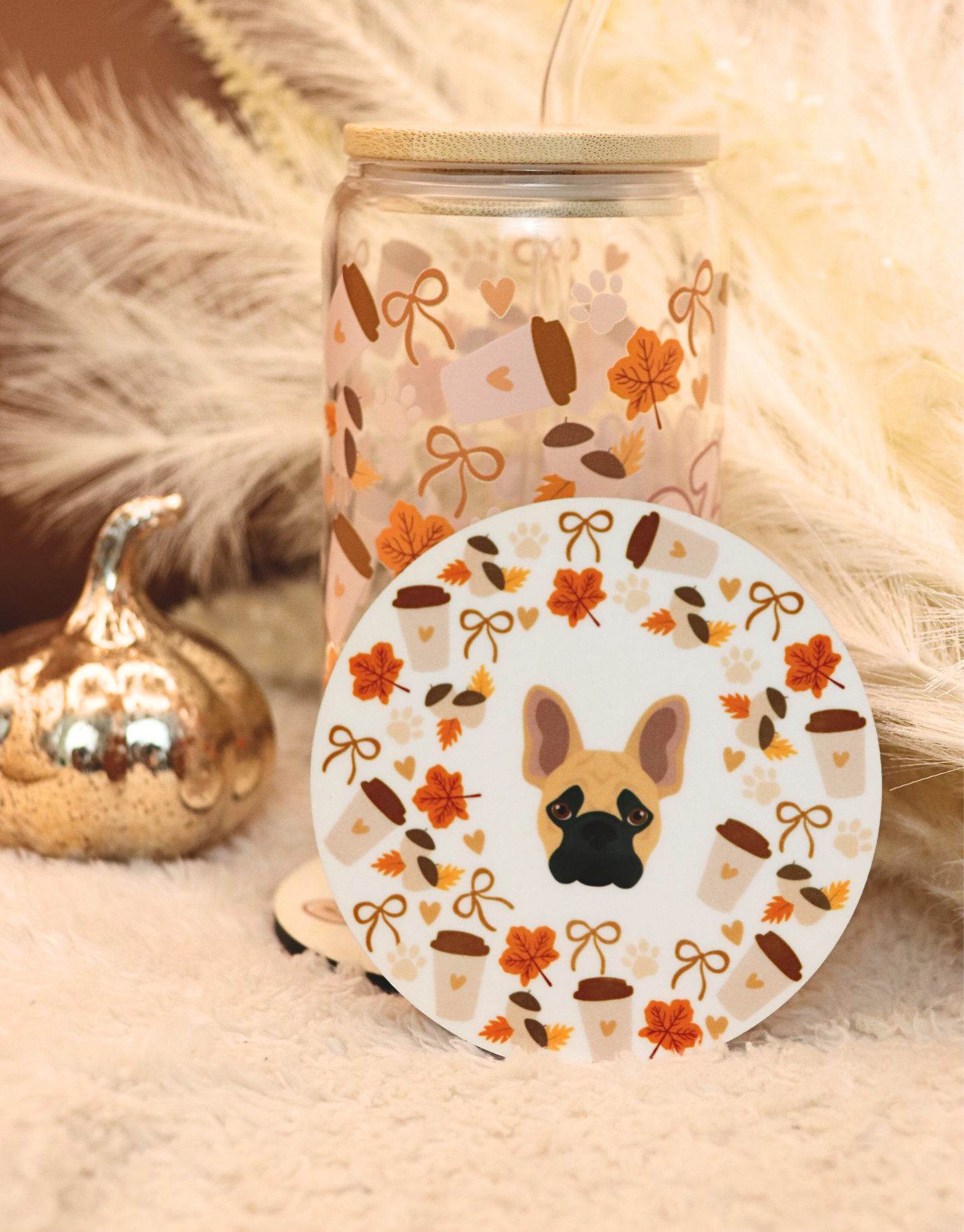 Brown Custom Cozy Paws Coaster