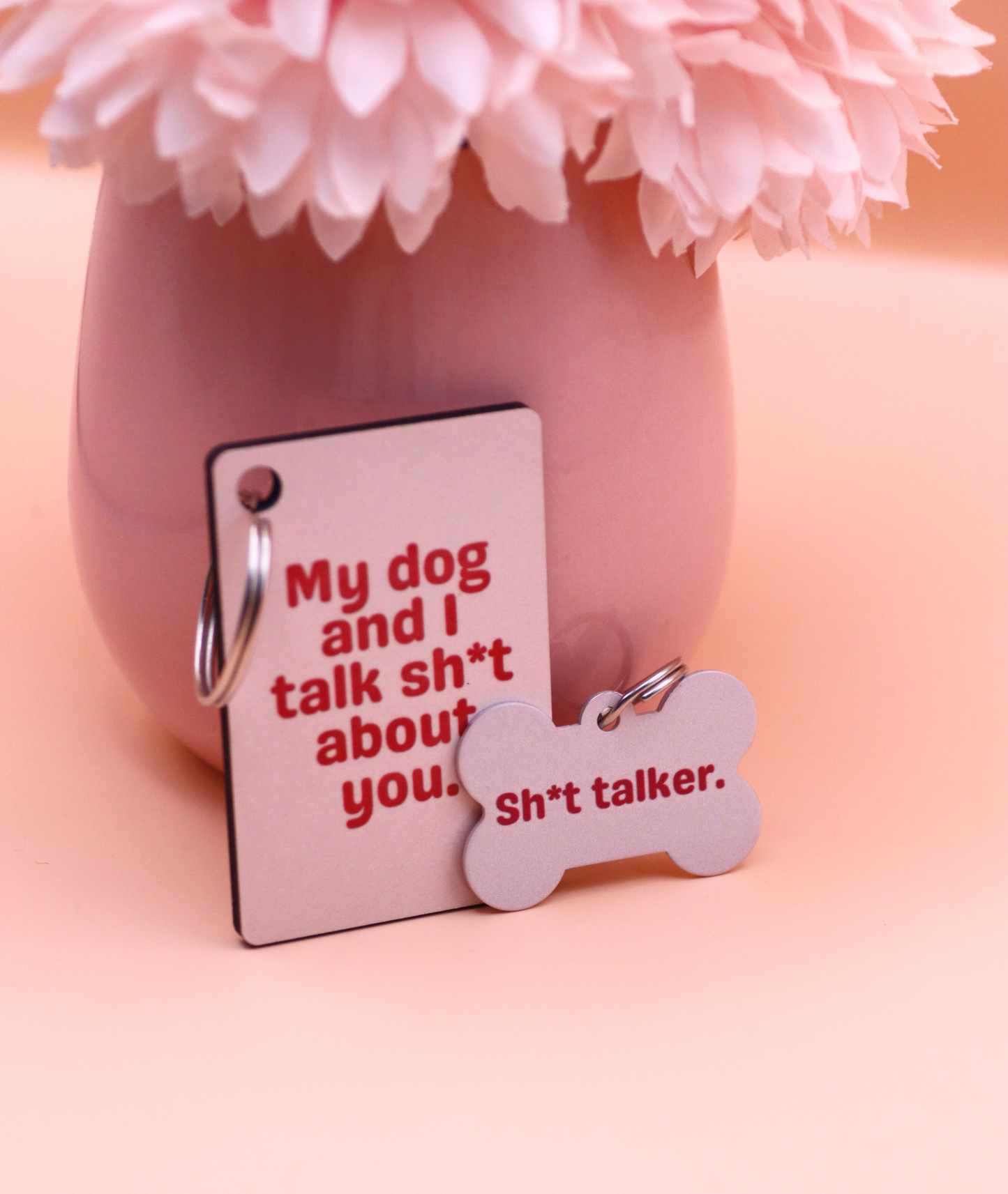 Me And My Dog Talk Sh*t About You - Keyring & Dog Tag Set