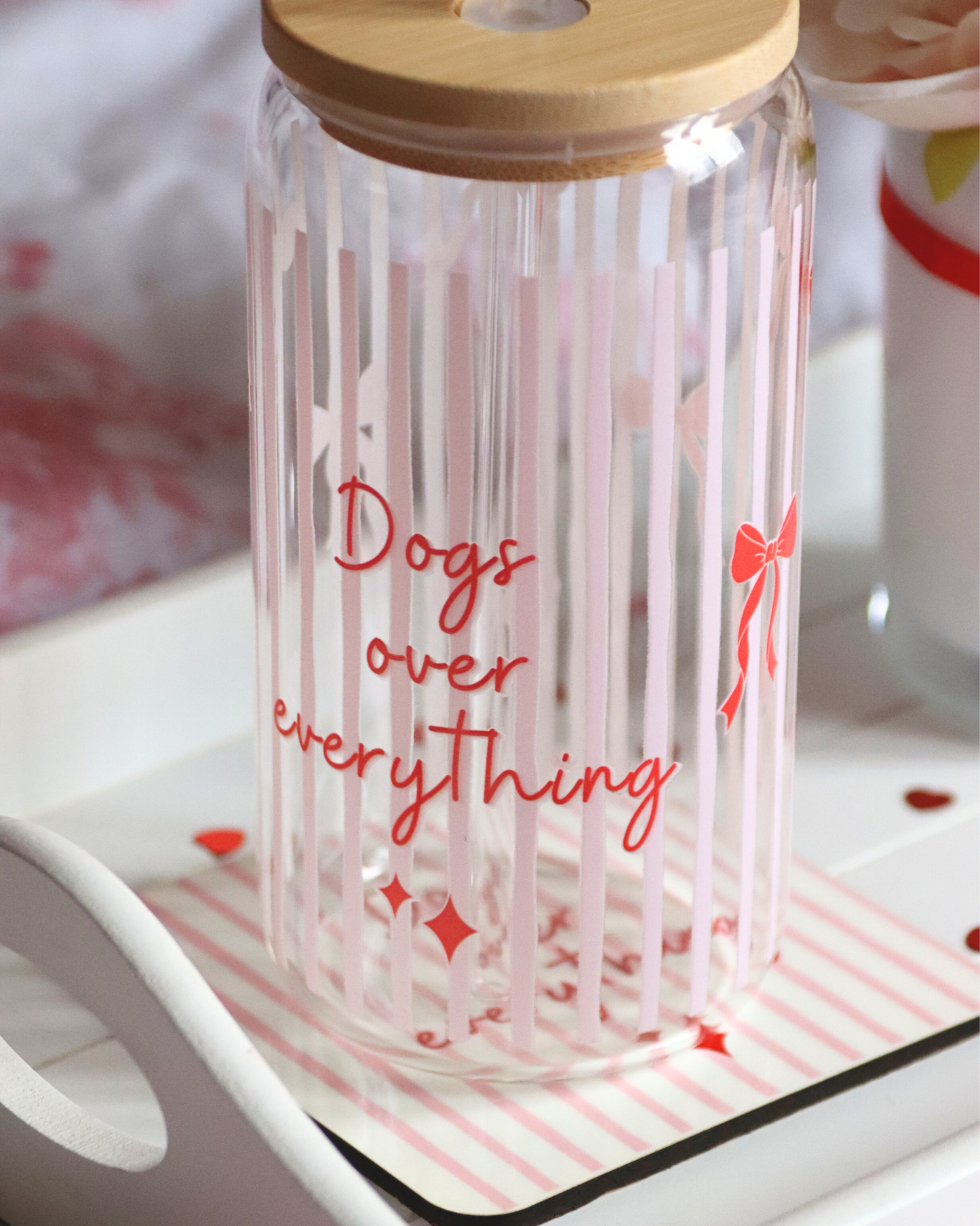 Dogs Over Everything Bamboo Glass Cup