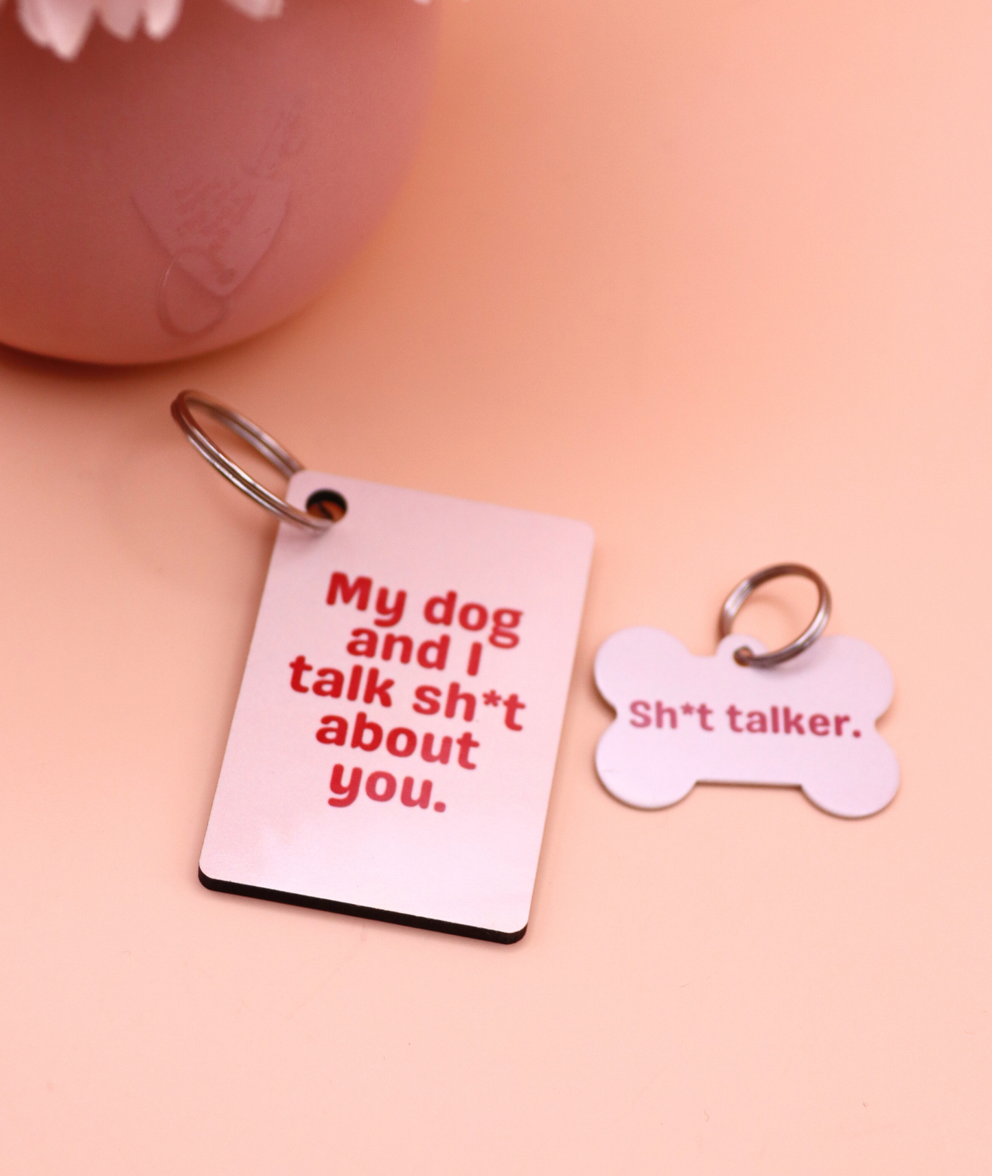 Me And My Dog Talk Sh*t About You - Keyring & Dog Tag Set