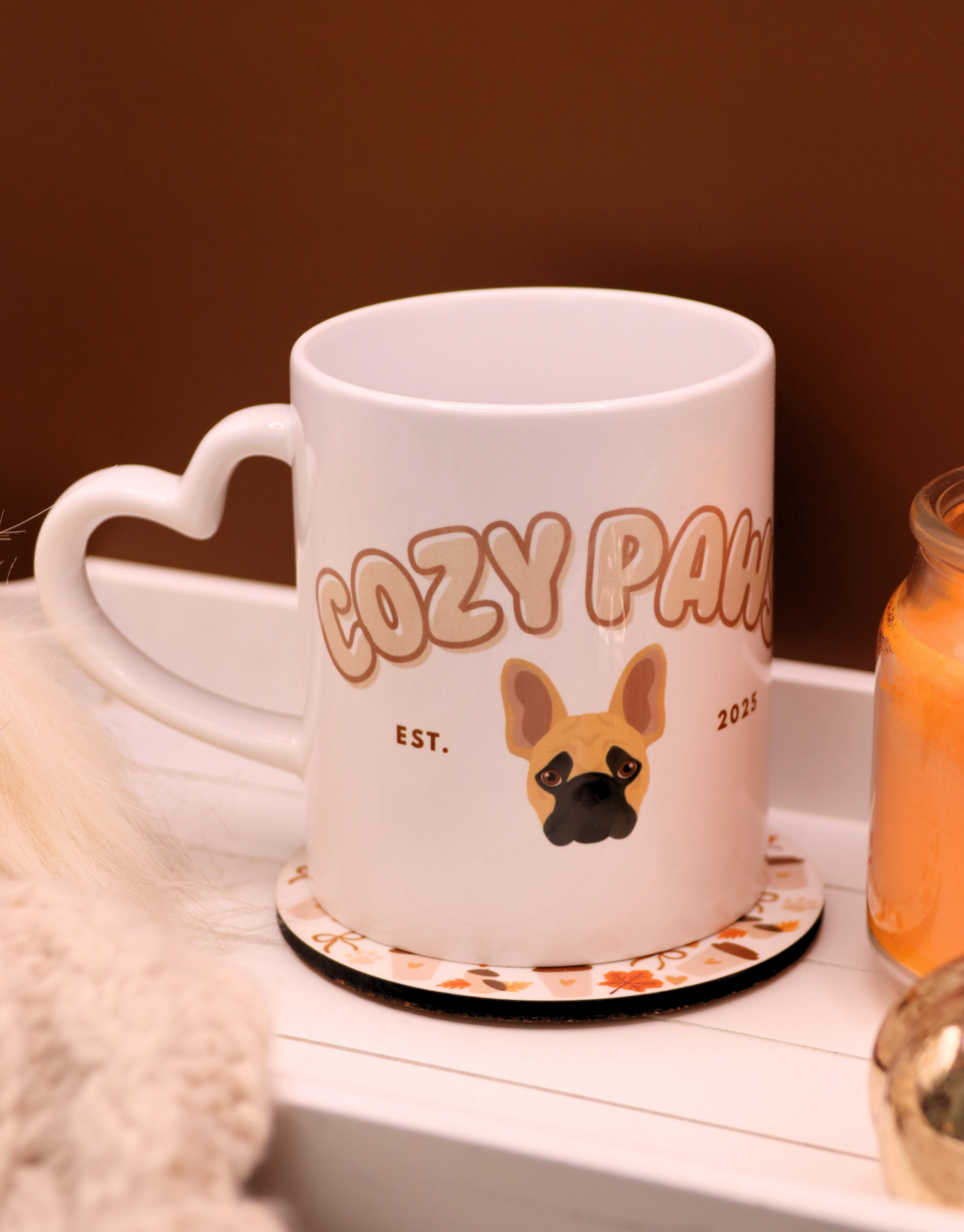 Brown Custom Cozy Paws Mug
