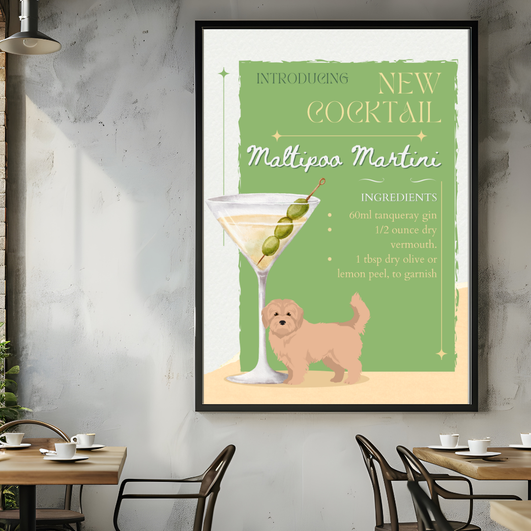 Maltipoo Martini Poster