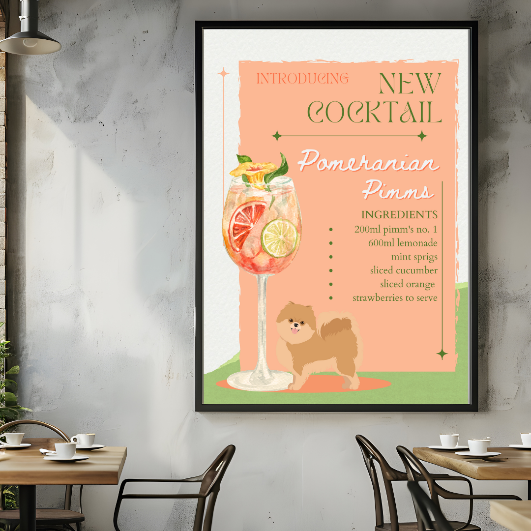 Pomeranian Pimms Poster