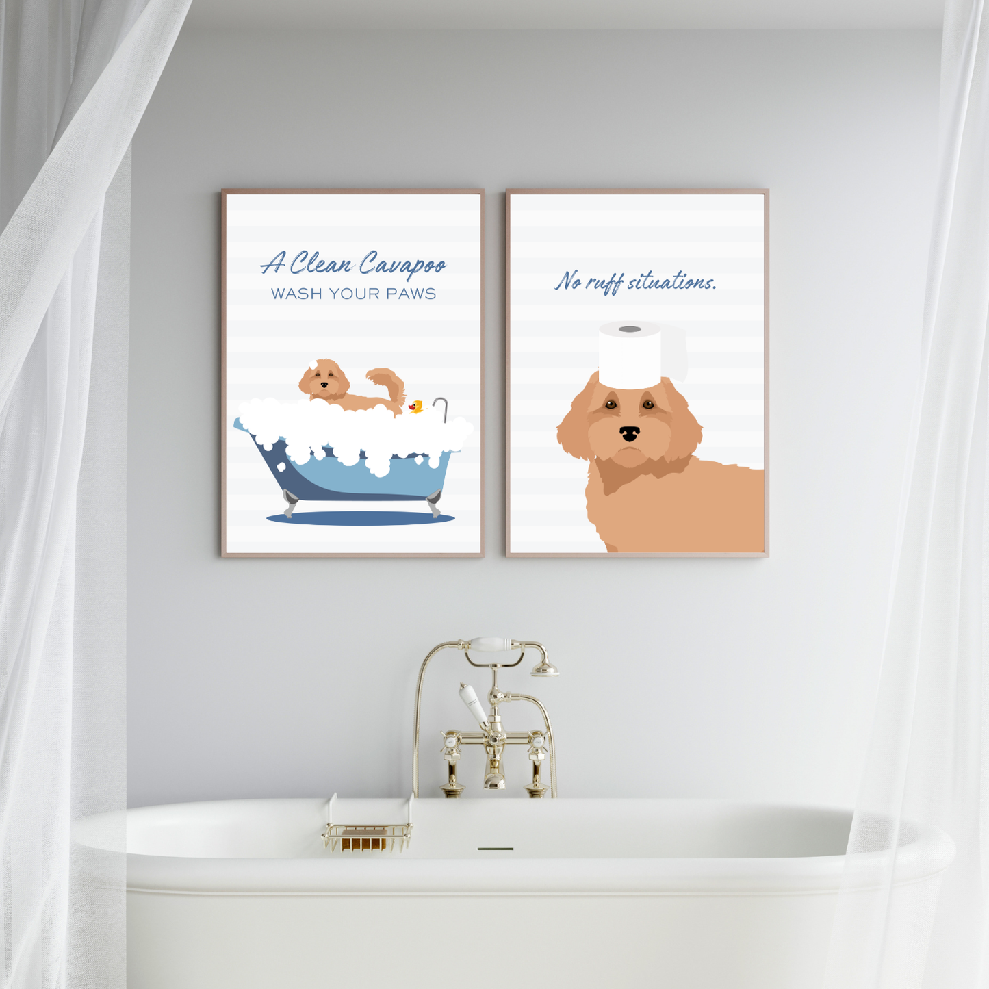 Custom Dog In The Bath Print