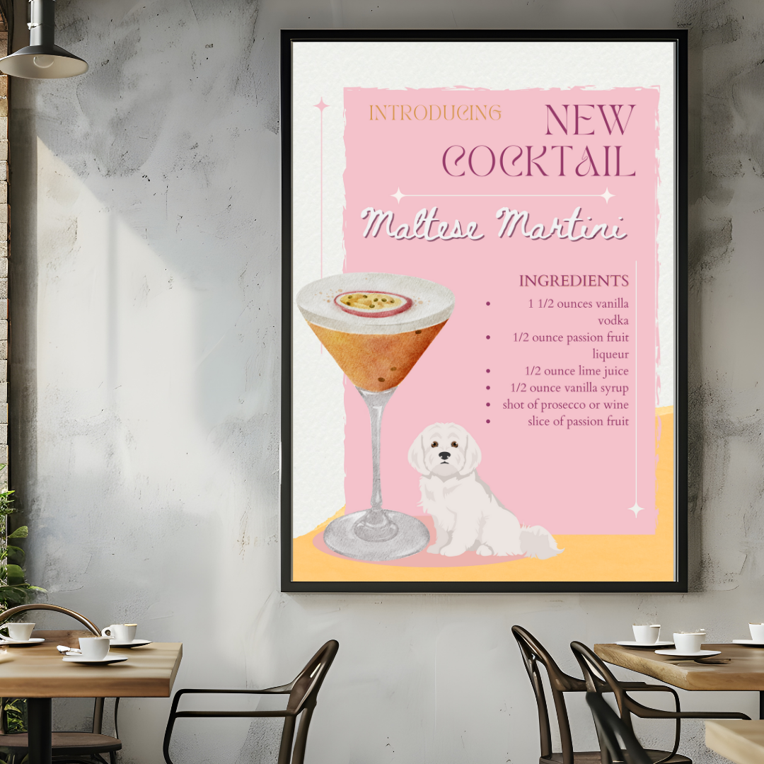 Maltese Martini Poster