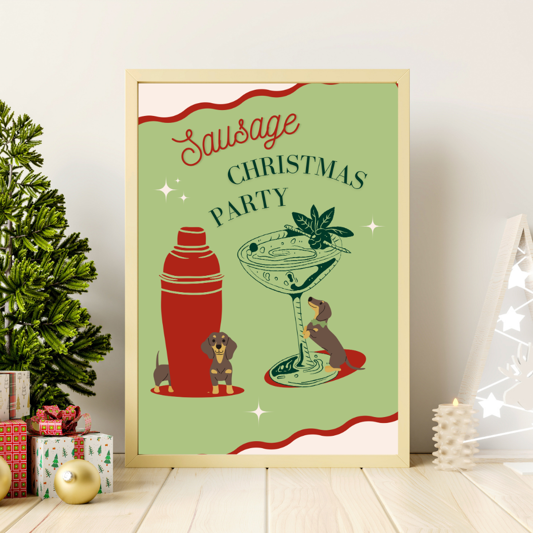 Sausage Christmas Party Poster