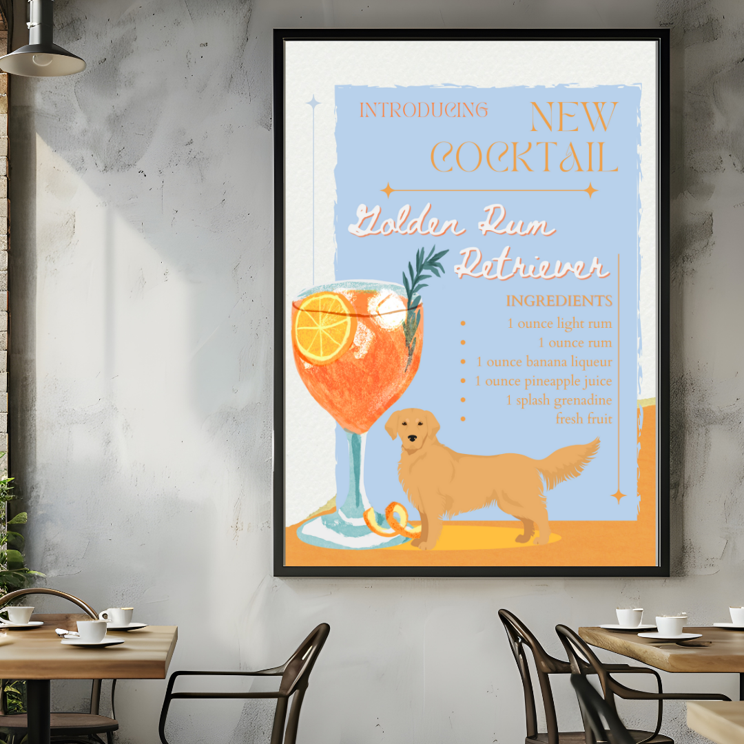 Golden Rum Retriever Poster