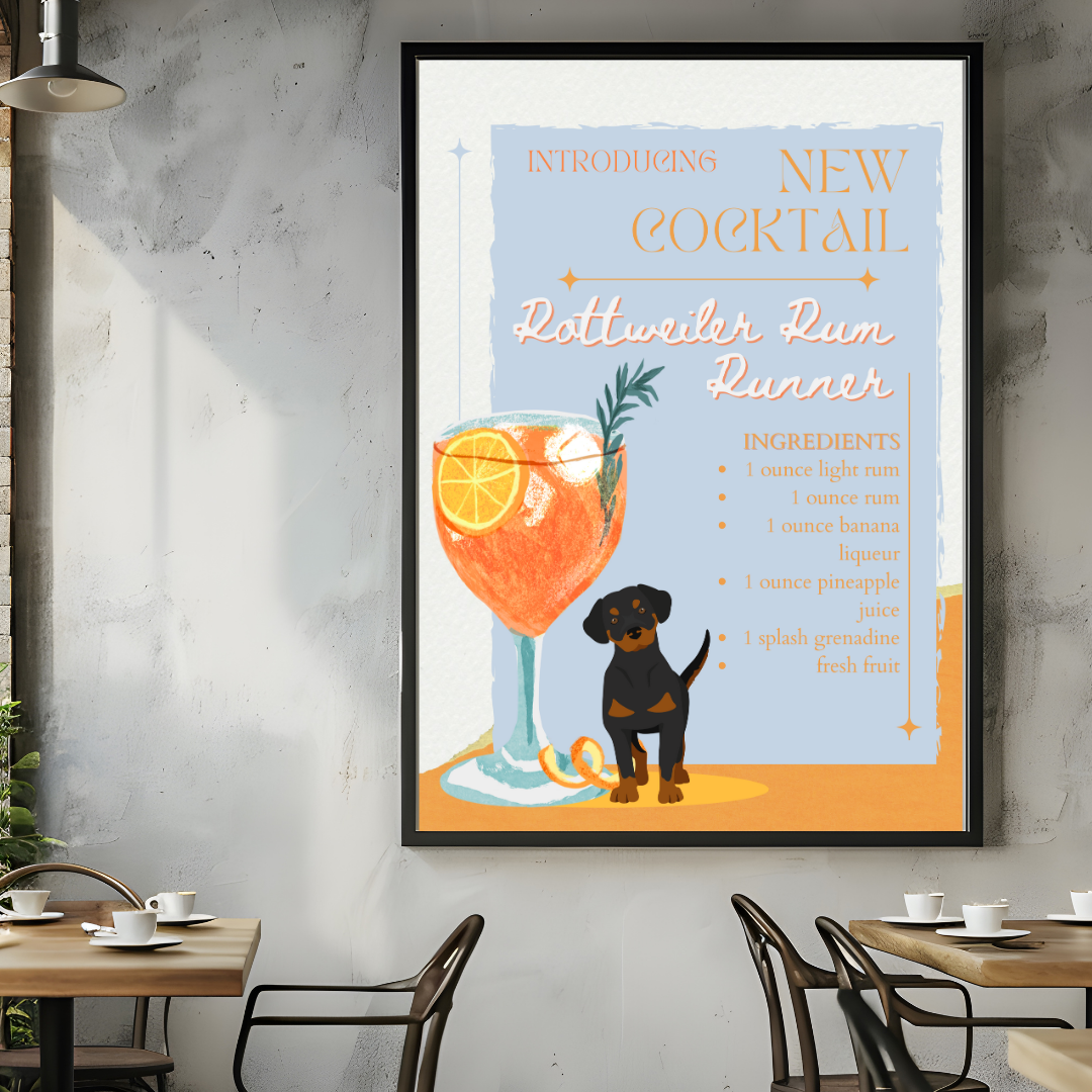 Rottweiler Rum Runner Poster