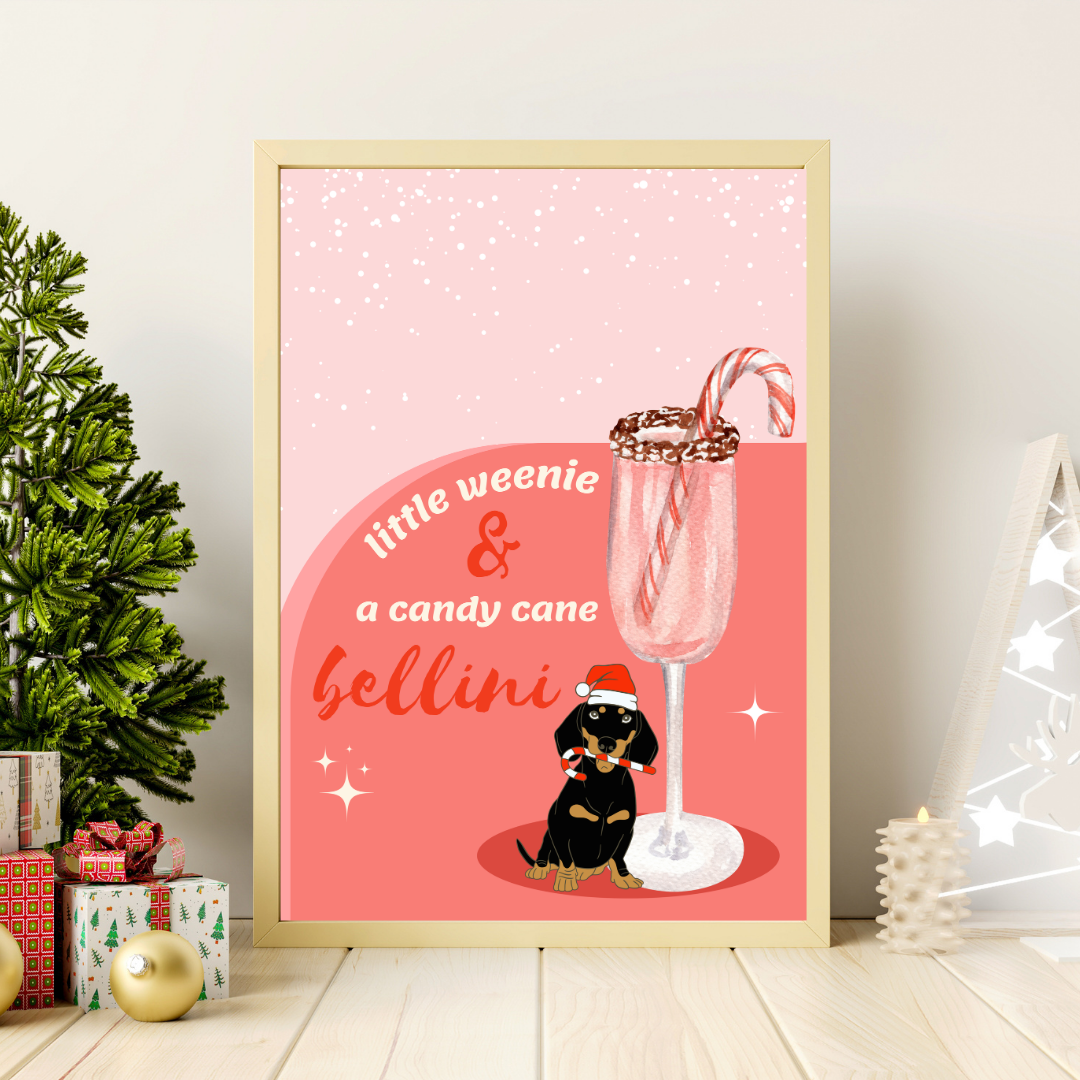 Little Weenie & A Candy Cane Bellini Poster