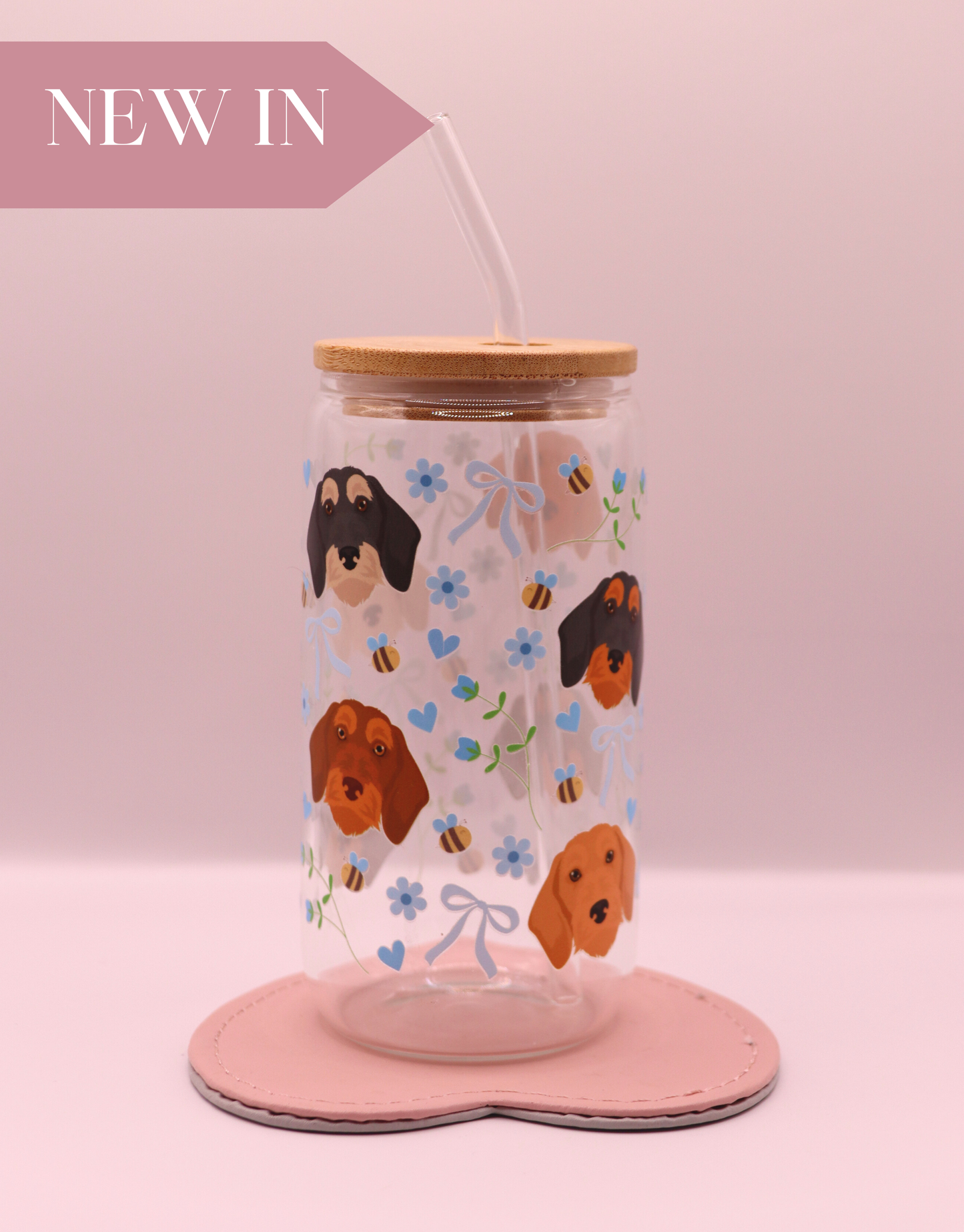 Wirehaired Dachshund Blue Bee Bows