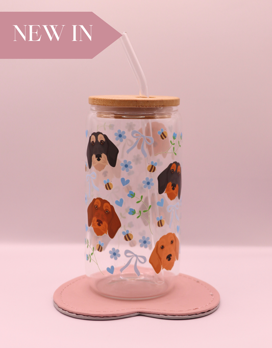 Wirehaired Dachshund Blue Bee Bows