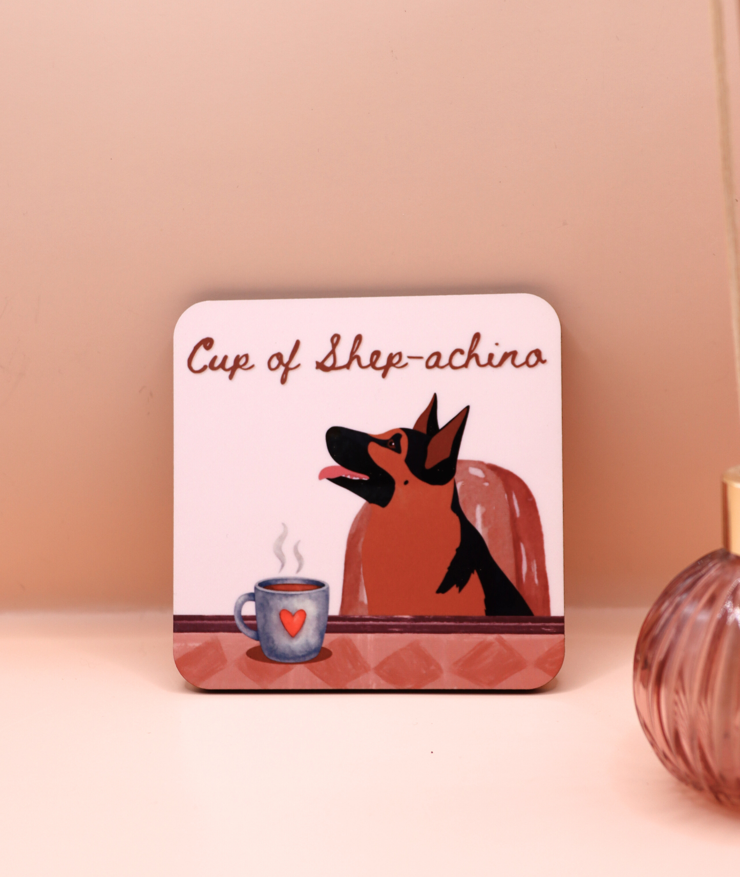 Cup of Shep-achino Coaster (Custom Fur Coat)