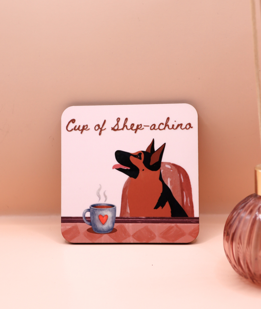 Cup of Shep-achino Coaster (Custom Fur Coat)