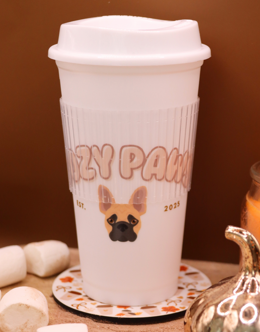 Brown Custom Cozy Paws Coffee Cup