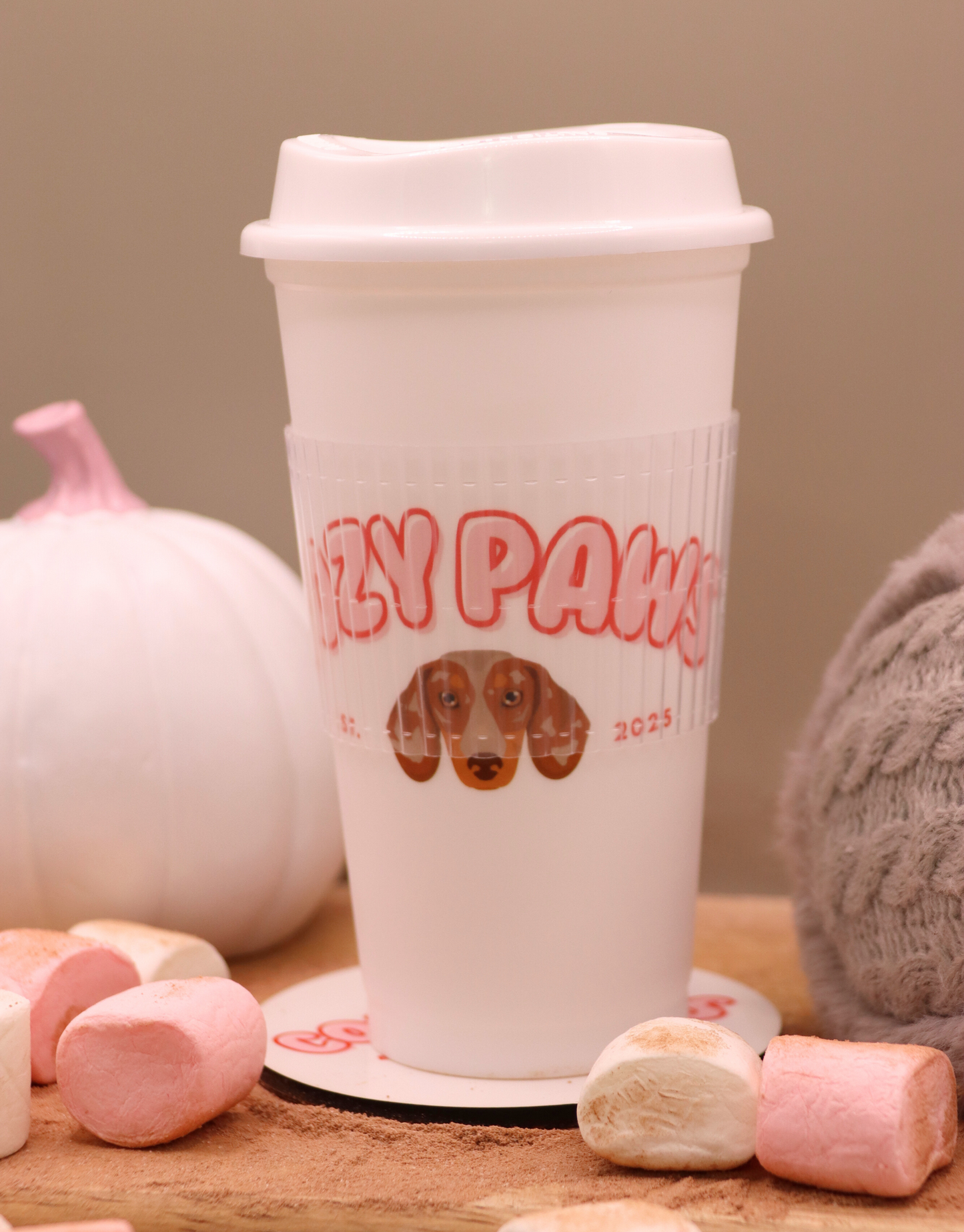 Red Custom Cozy Paws Coffee Cup