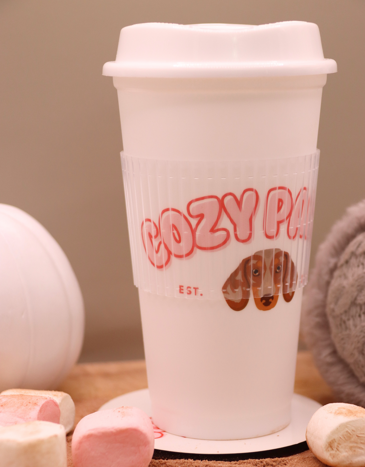Red Custom Cozy Paws Coffee Cup