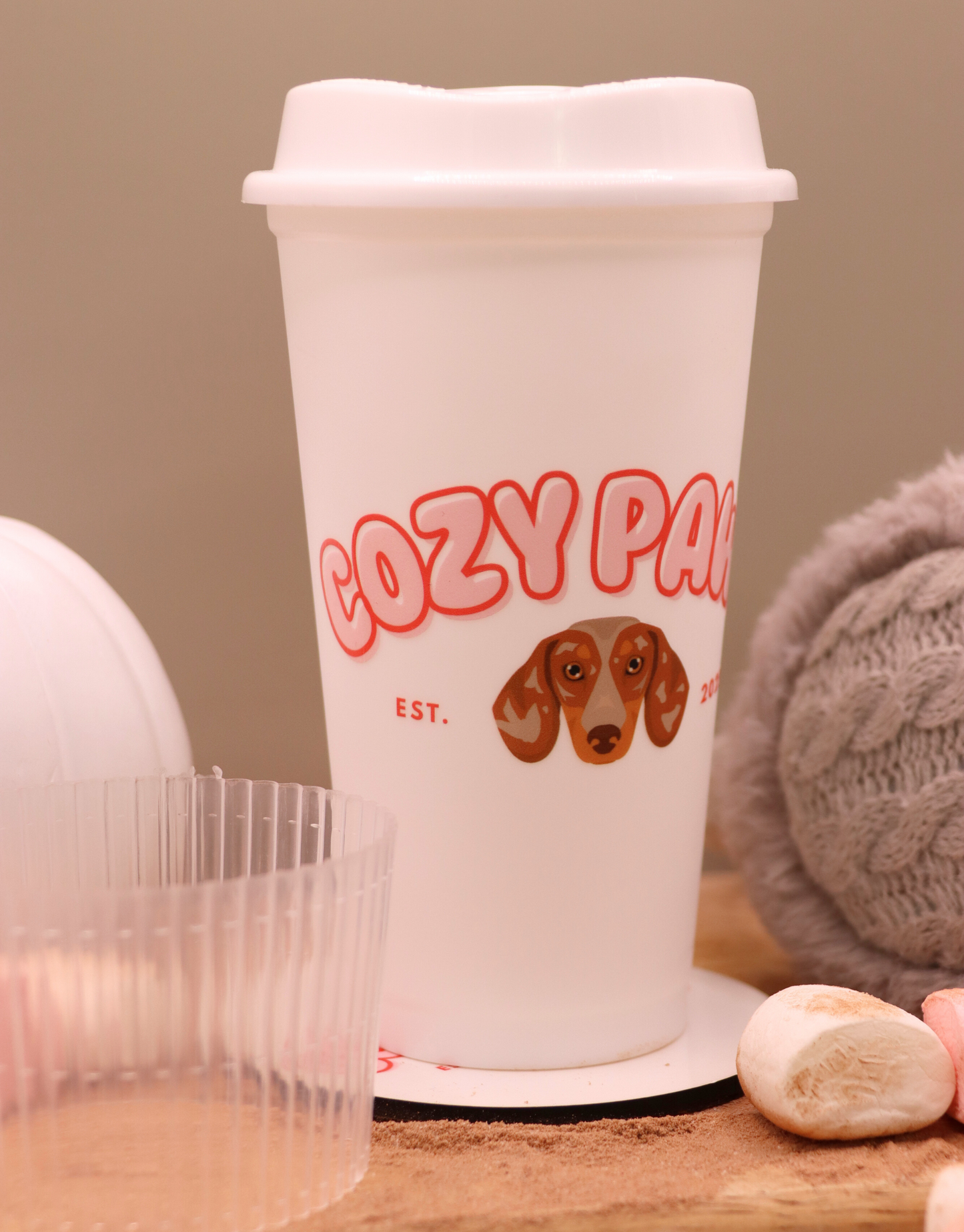 Red Custom Cozy Paws Coffee Cup