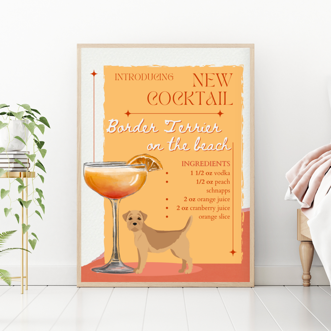 Border Terrier On The Beach Poster