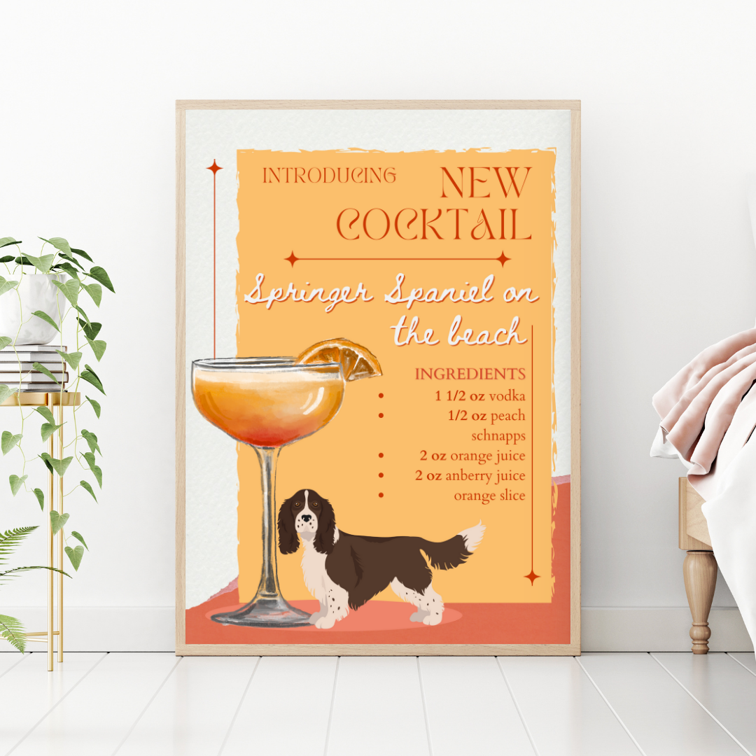 Springer Spaniel On The Beach Poster