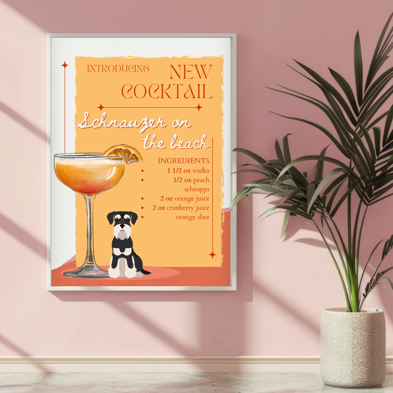 Schnauzer On The Beach Poster