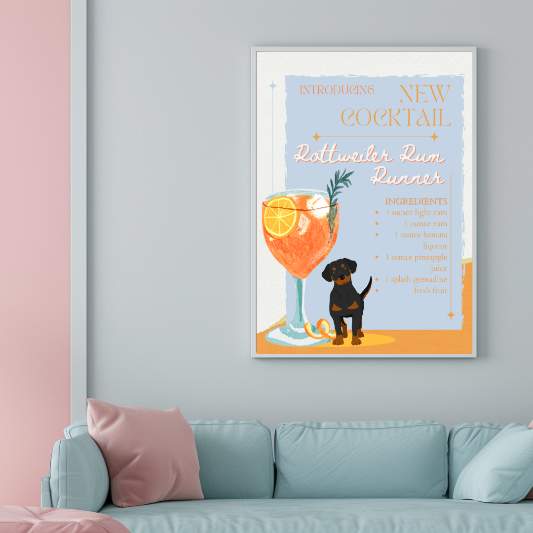 Rottweiler Rum Runner Poster