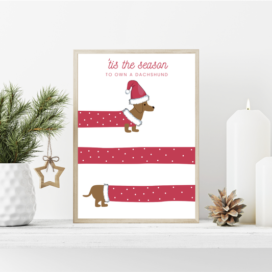 Tis The Season To Get A Dachshund Poster