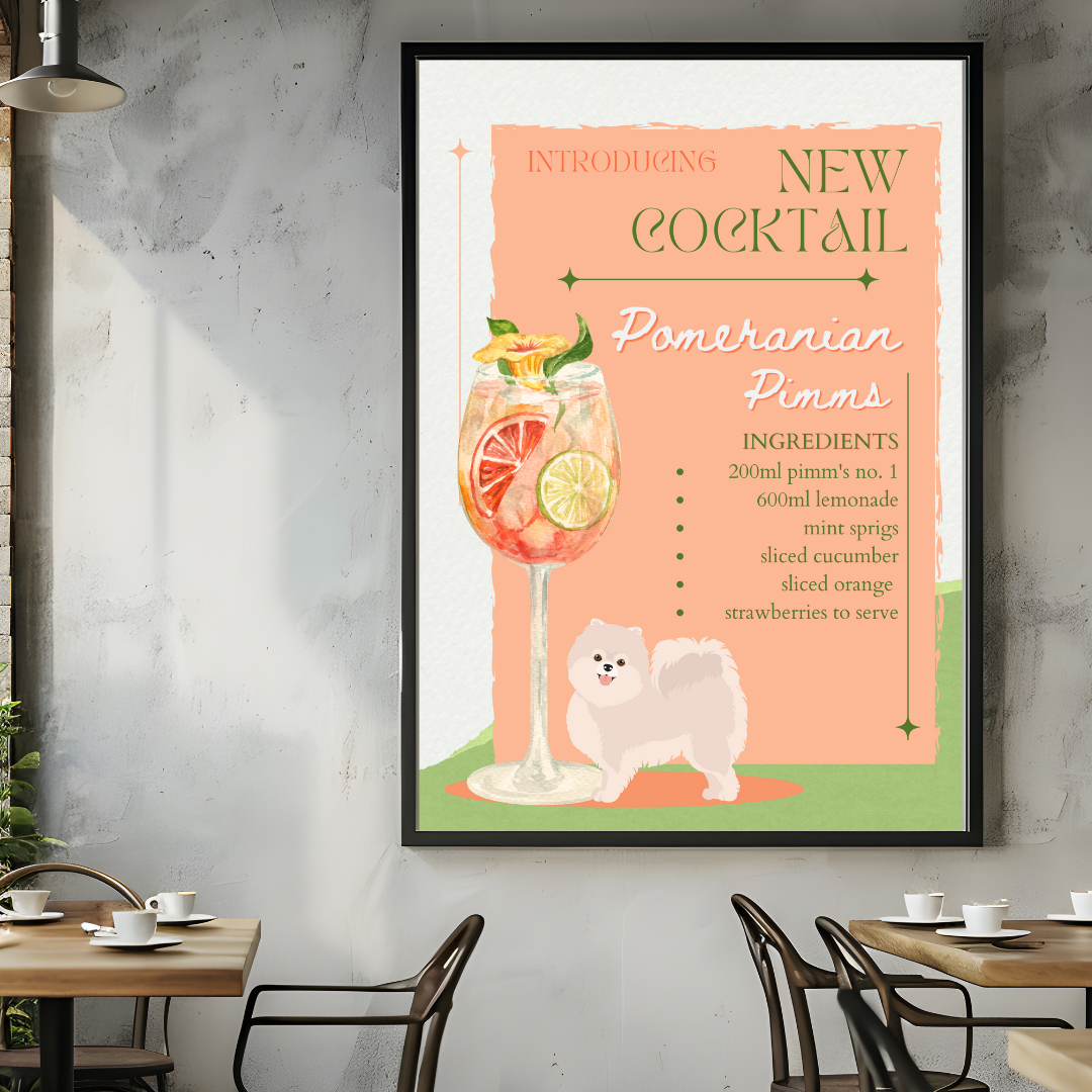 Pomeranian Pimms Poster