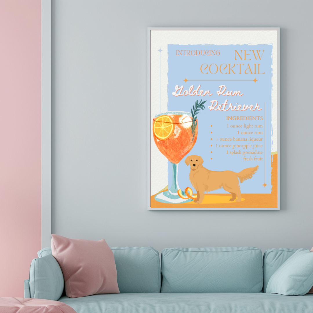 Golden Rum Retriever Poster