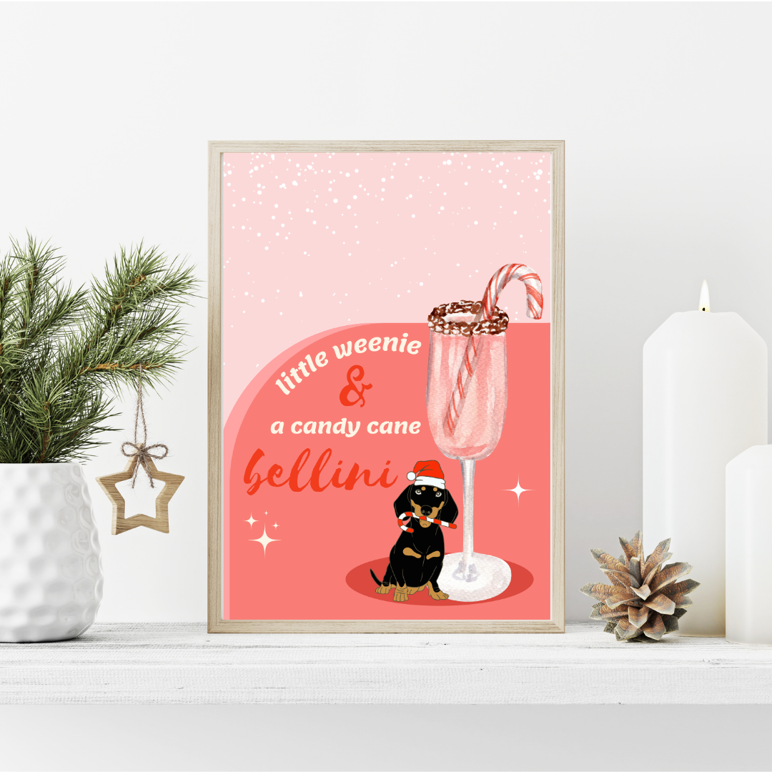 Little Weenie & A Candy Cane Bellini Poster