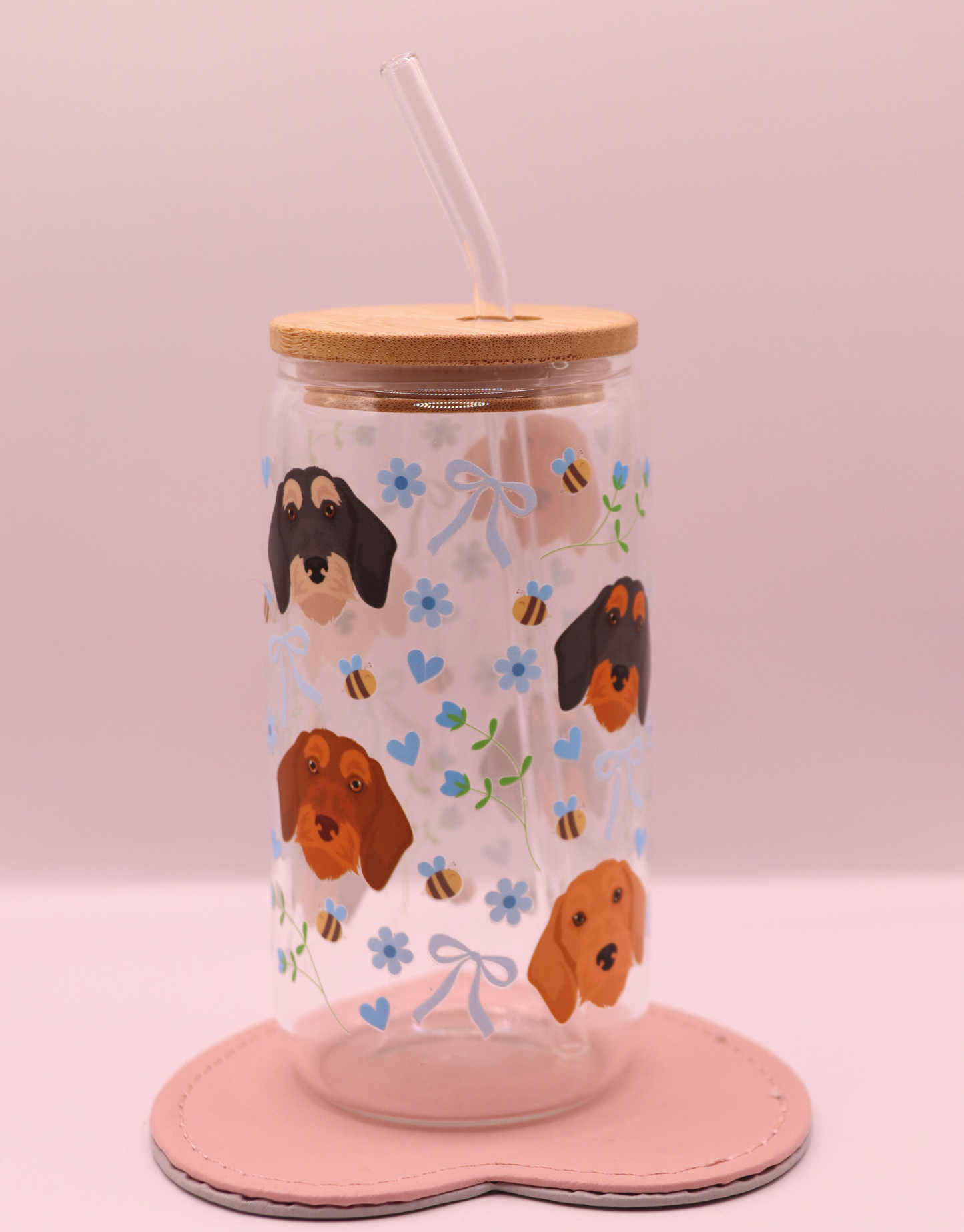 Wirehaired Dachshund Blue Bee Bows