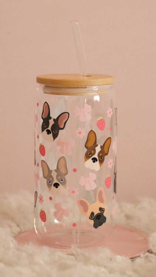 French Bulldog Pink Strawberry Bows
