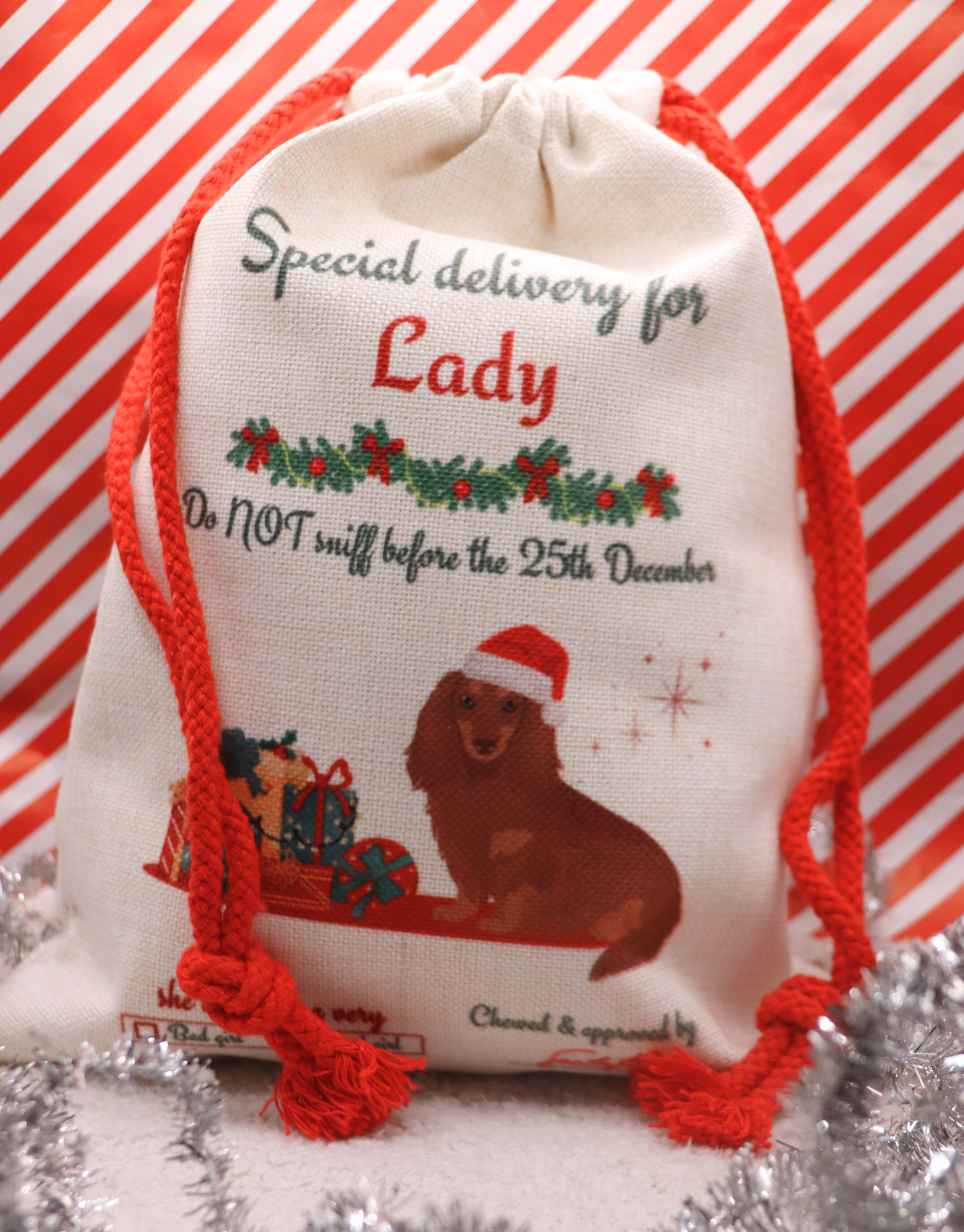 Personalised Dog Santa Sack