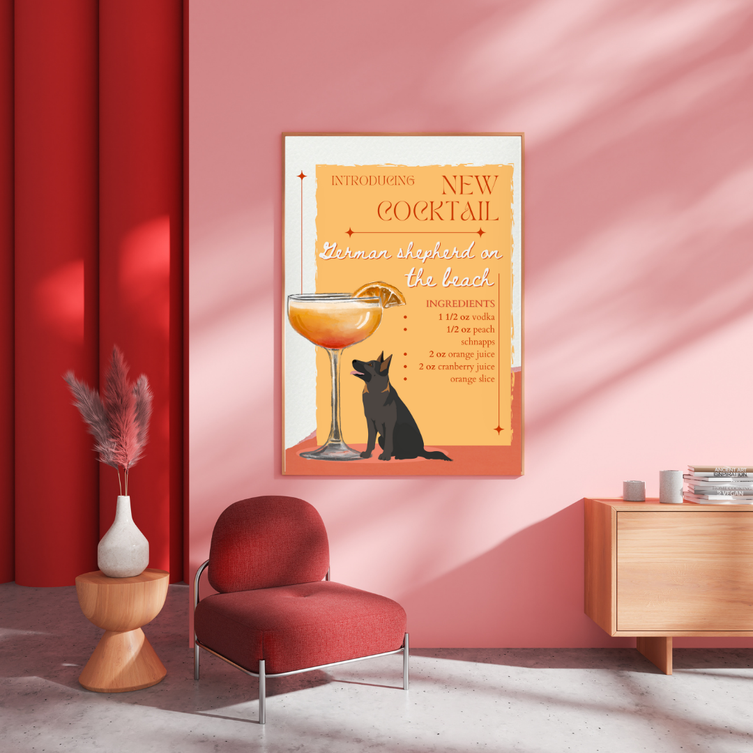 German Shepherd On The Beach Poster