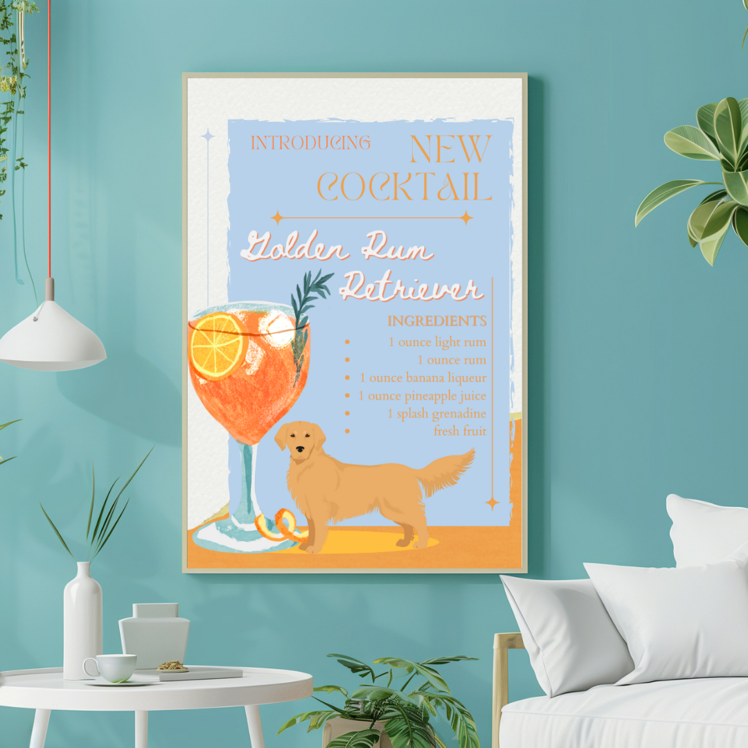 Golden Rum Retriever Poster