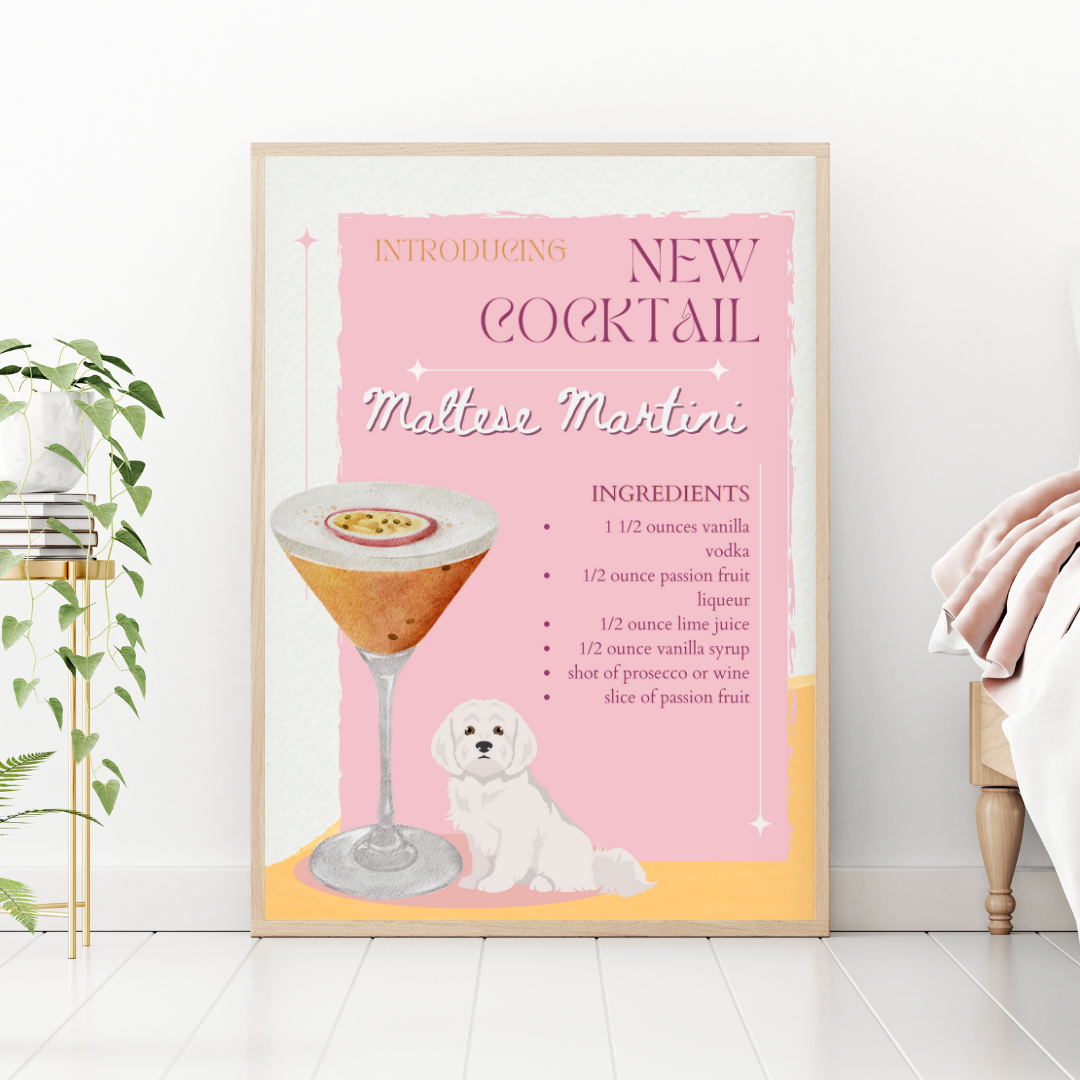 Maltese Martini Poster