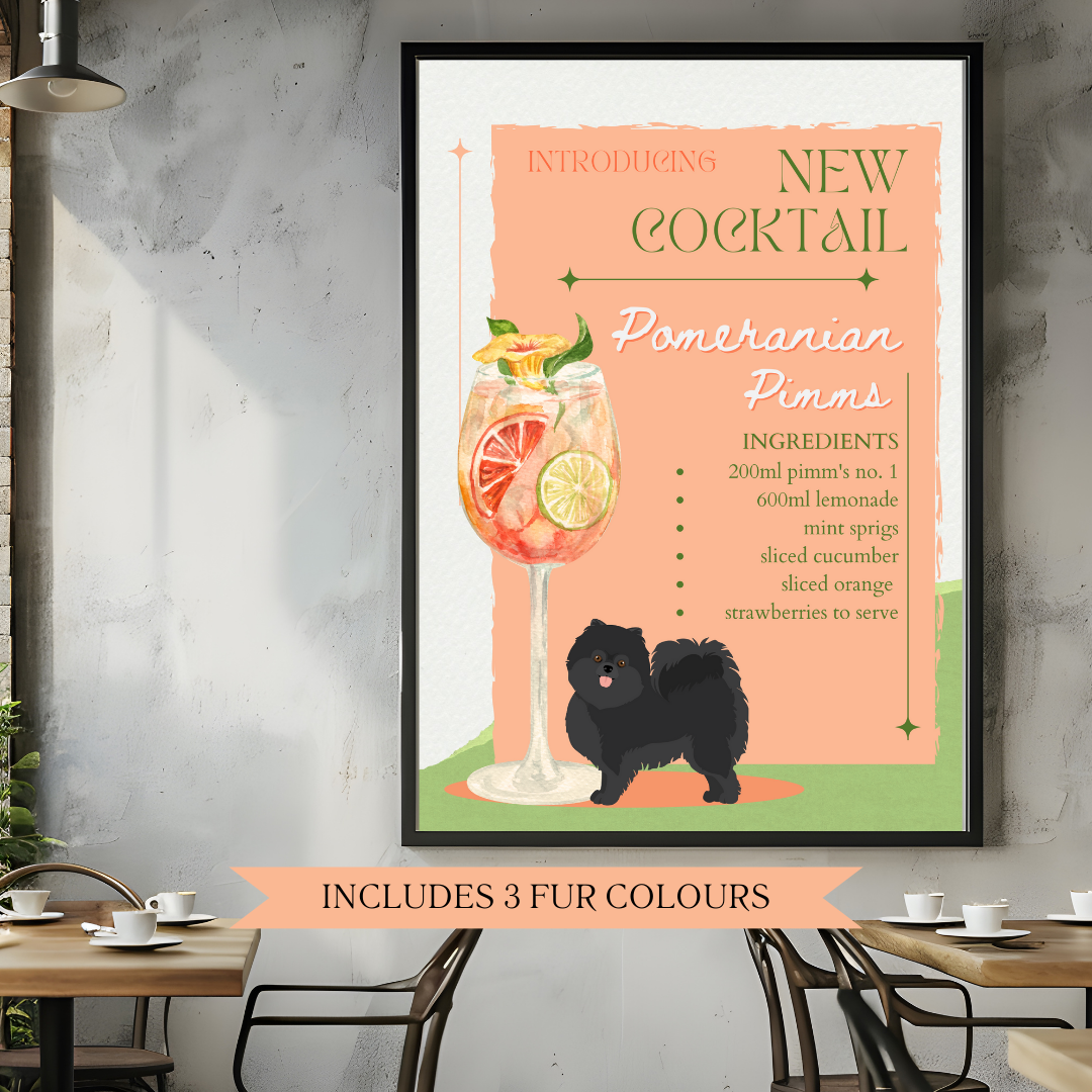 Pomeranian Pimms Poster