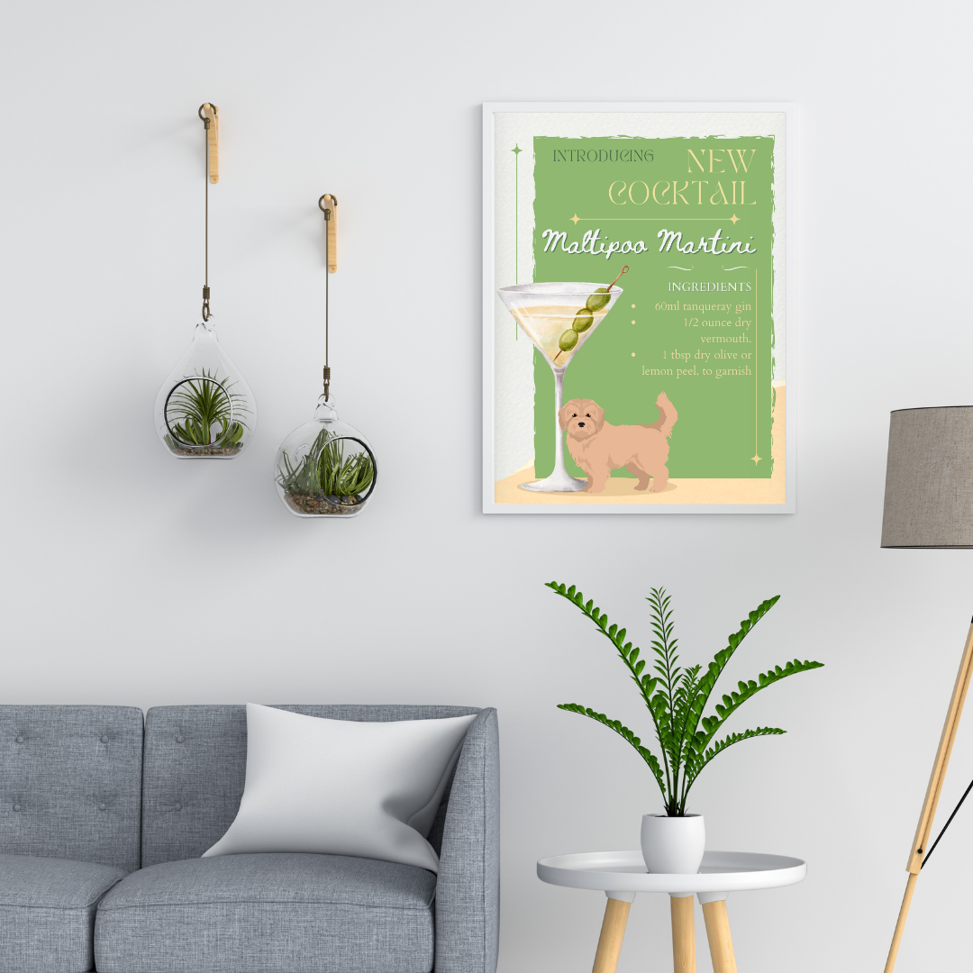 Maltipoo Martini Poster